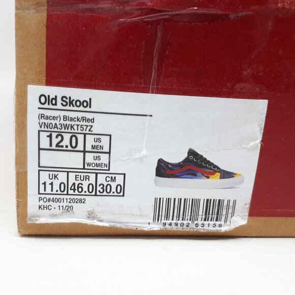 Vans Old Skool Skate Casual Authentic Shoe Sneaker Racer Black Red Mens 12 US - Picture 11 of 12